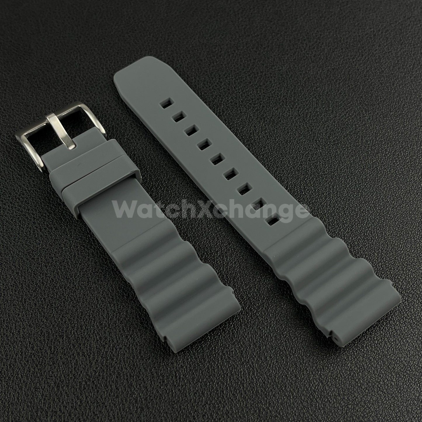 Grey Rubber Watch Strap Band For Rolex Seiko SKX007 Citizen Universal 20/22mm
