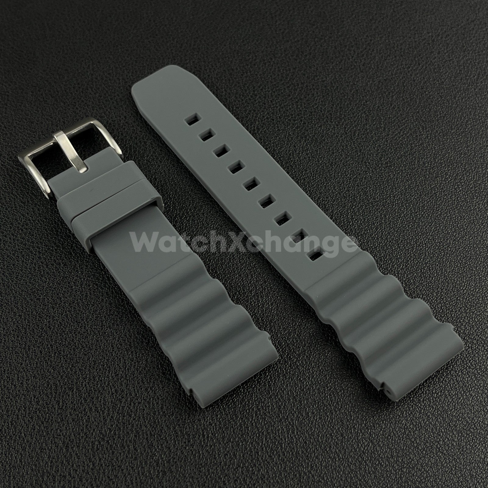 Grey Rubber Watch Strap Band For Rolex Seiko SKX007 Citizen Universal 20/22mm