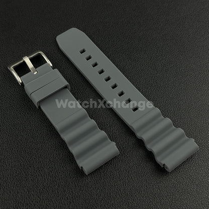 Grey Rubber Watch Strap Band For Rolex Seiko SKX007 Citizen Universal 20/22mm