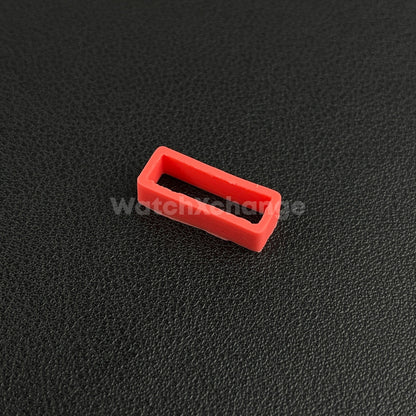 Pink Red 20mm Rubber Watch Strap Buckle Band Keeper Hoop Loop Holder Retain Ring