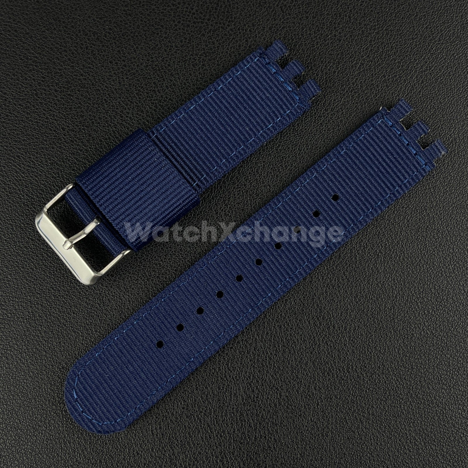 Blue Nylon Strap For Swatch Canvas Watch Band Sport Wristband 19mm