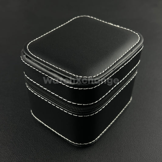 Black PU Leather Watch Storage for Case Single Watch Travel Box with Zip