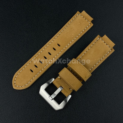 Khaki Frosted Leather Watch Strap for Timex Tidal Compass T2N72 T2N720 14mm 16mm