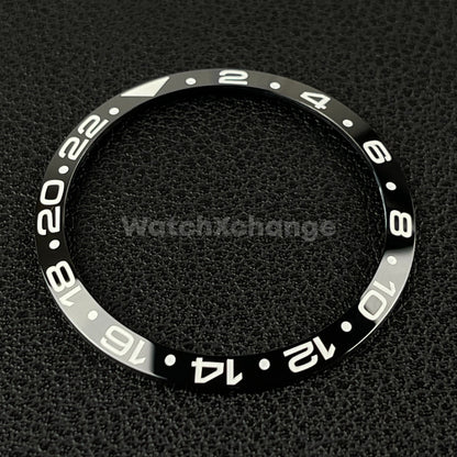34mm Black & White Ceramic GMT Bezel Insert For Seiko Rolex Tudor Divers Watch