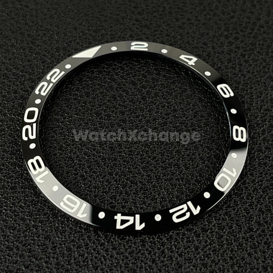 34mm Black & White Ceramic GMT Bezel Insert For Seiko Rolex Tudor Divers Watch