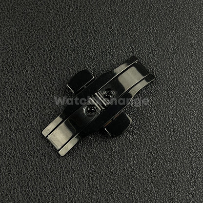Black Double Push Button Butterfly Clasp Buckle For Watch Band Strap