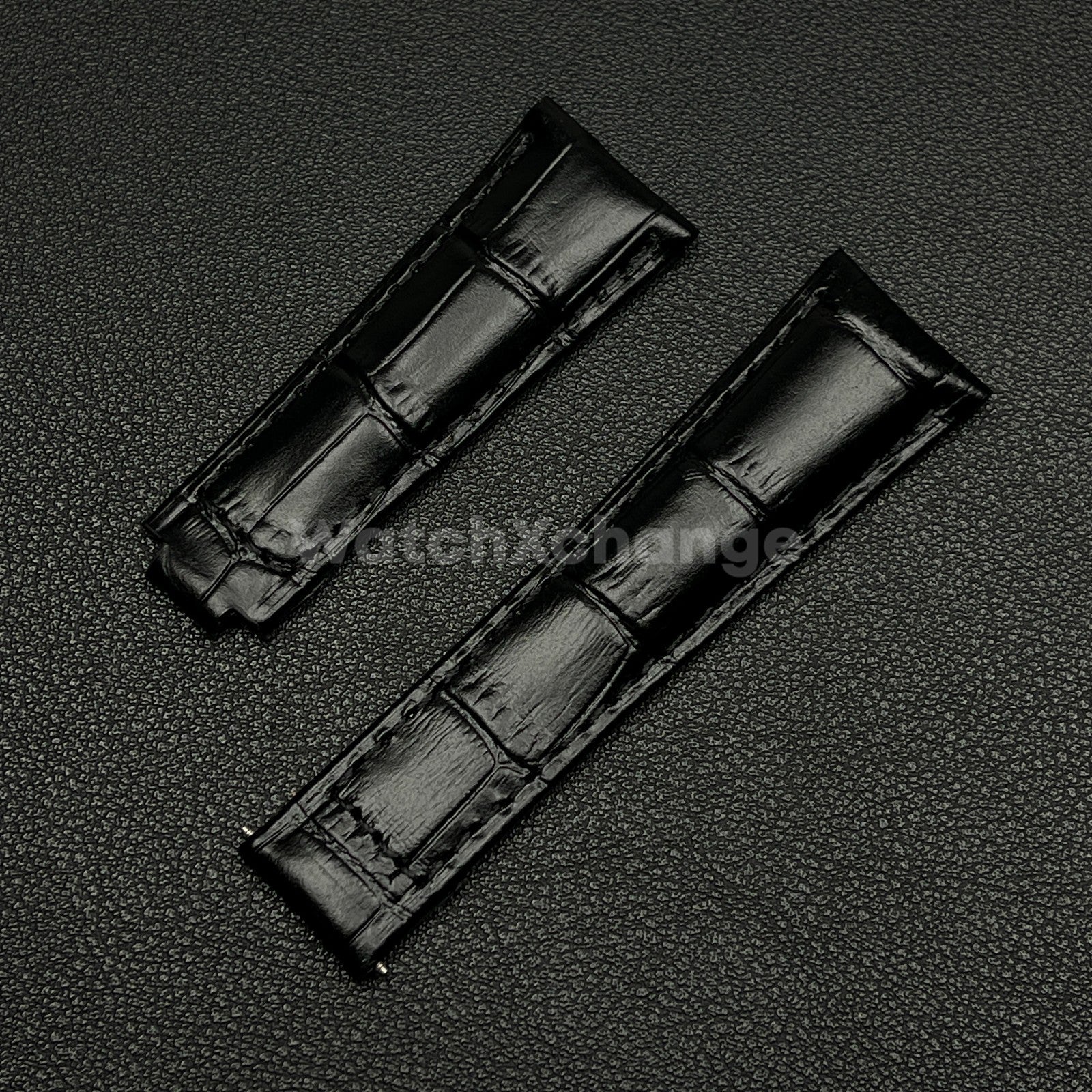 Black Genuine Leather Strap Band Strap For Rolex Watch Universal 20mm