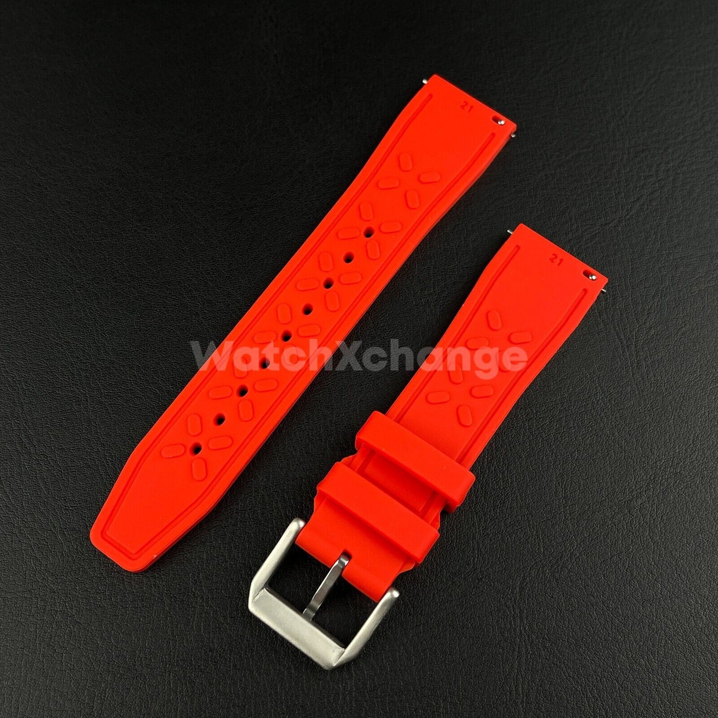 Red Rubber Strap For IWC Pilot Portugal Portofino Quick Release 20 21 22mm