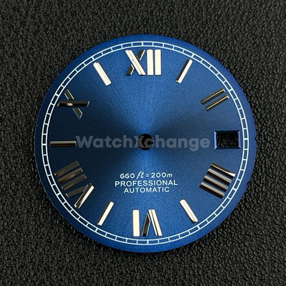 28.5mm Blue Roman Numeral Watch Dial for SEIKO NH35 4R35 Movements