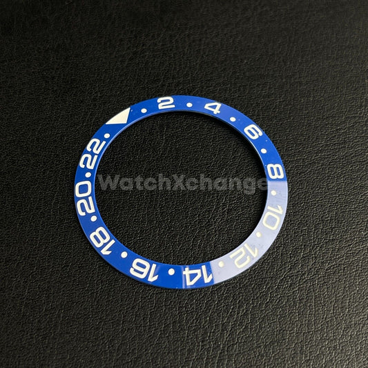 38mm Ceramic bezel insert Blue GMT Curved For Rolex Seiko SKX SRPD