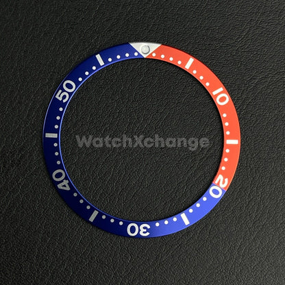 Blue & Red 39mm Flat Aluminium Bezel Insert For Divers Watch Seiko Mod Turtle