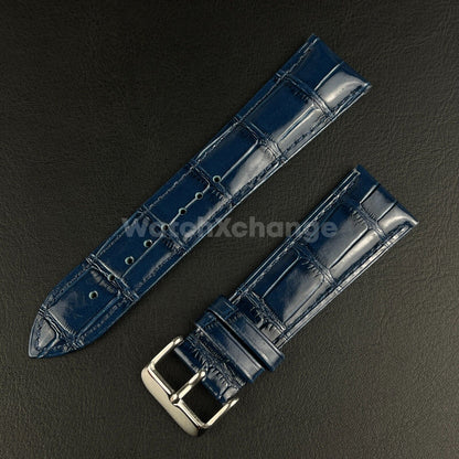 Blue Genuine Leather Universal Watch Strap Band Alligator Grain 20mm 22mm 24mm