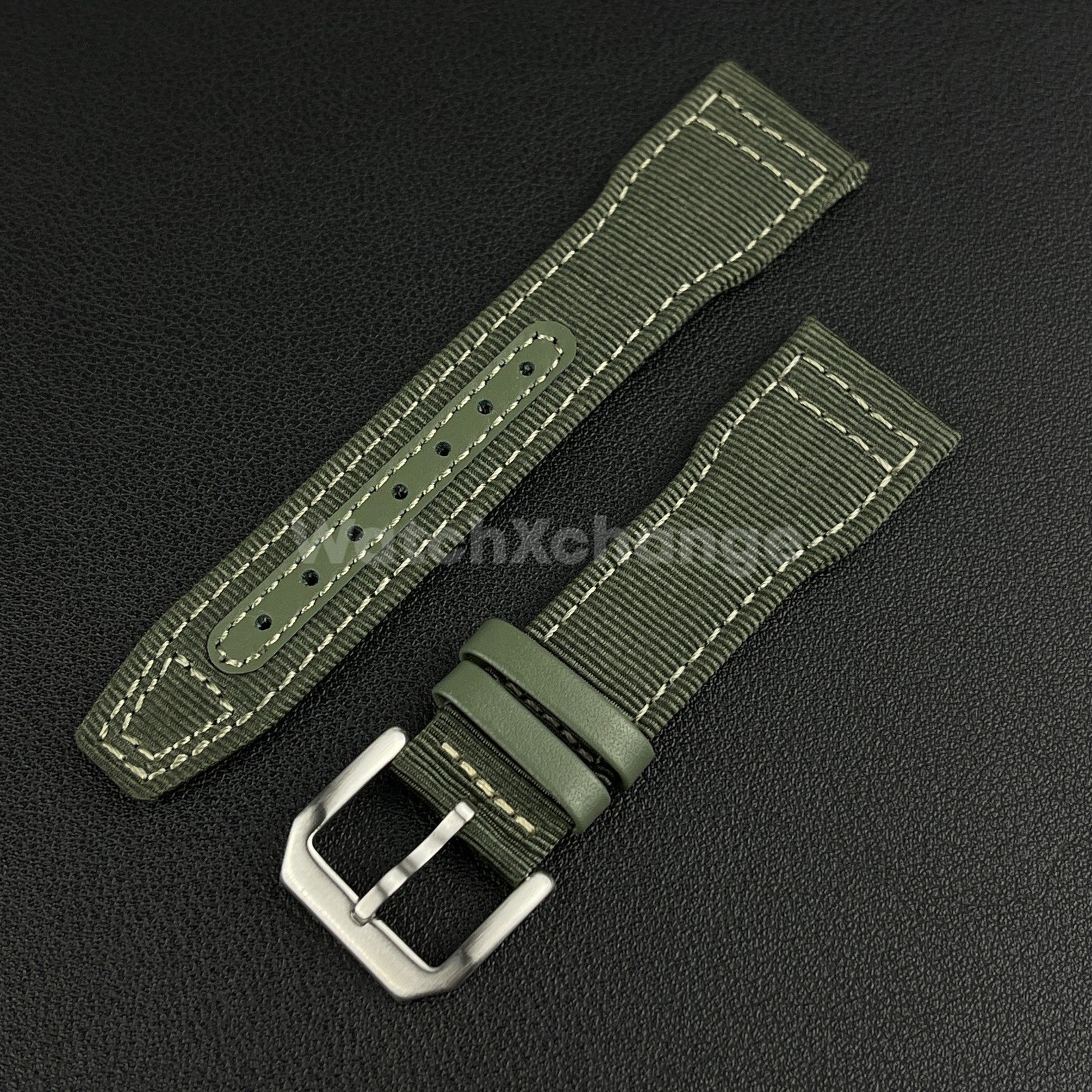 Green Nylon Canvas Watch Strap 20mm 21mm 22mm IWC Pilot Waterproof Sport Band