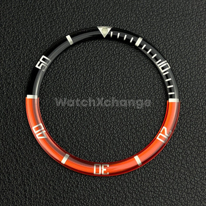 Black & Red 38mm Flat Resin Bezel Insert For Divers Watch Seiko Mod SKX SRPD