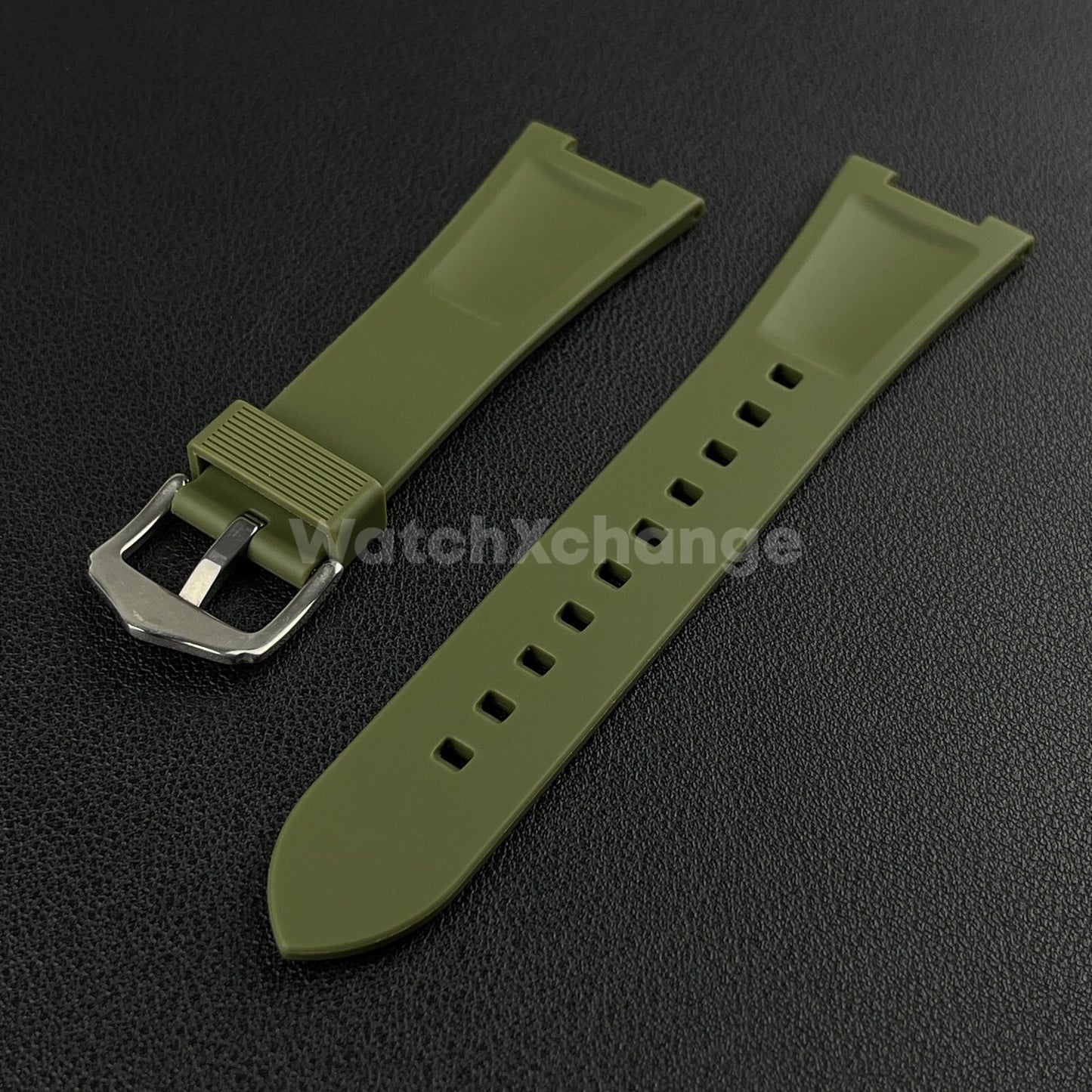 Green 25*12mm Silicone Rubber Watch Strap For Patek Phillip Nautilus 5711 5712