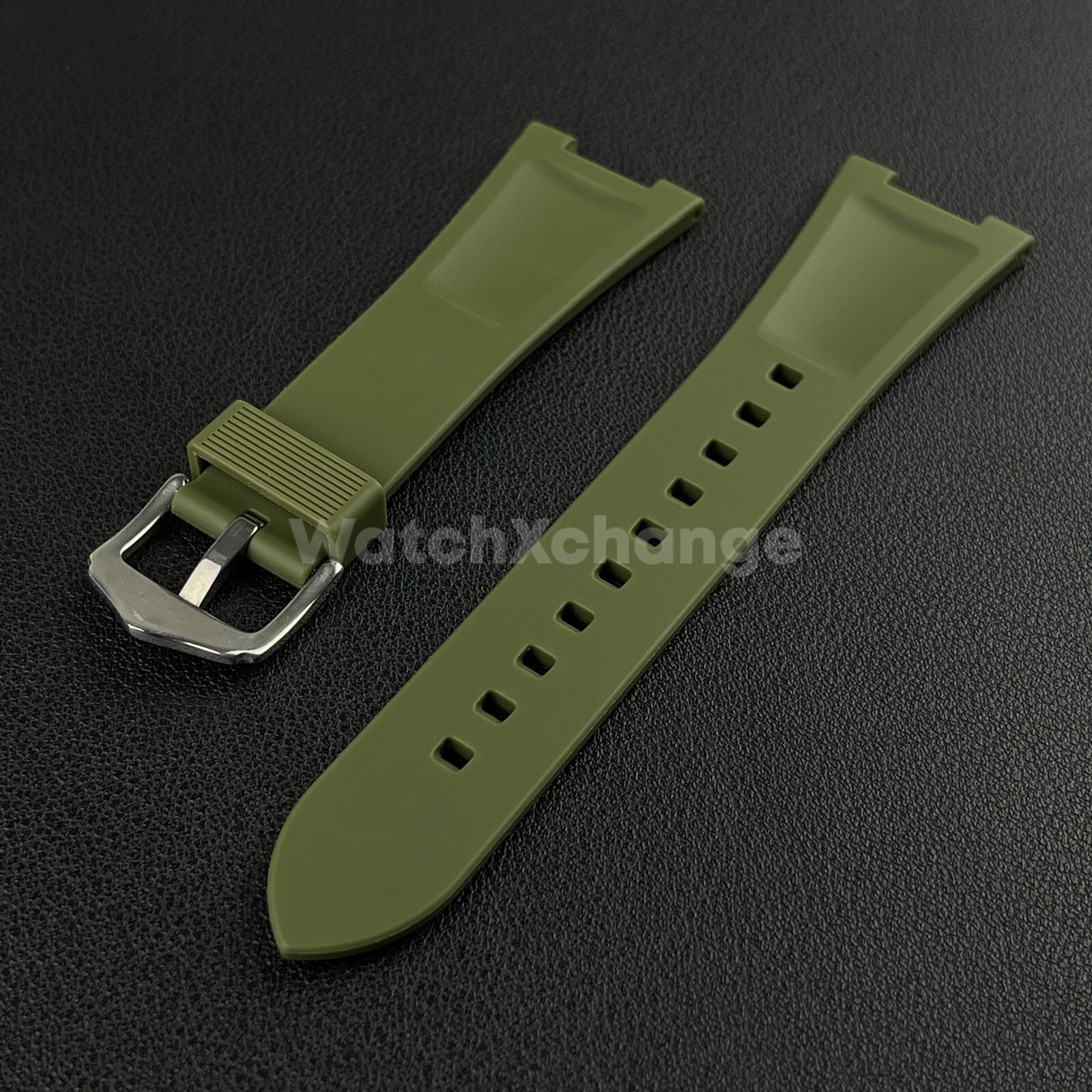 Green 25*12mm Silicone Rubber Watch Strap For Patek Phillip Nautilus 5711 5712