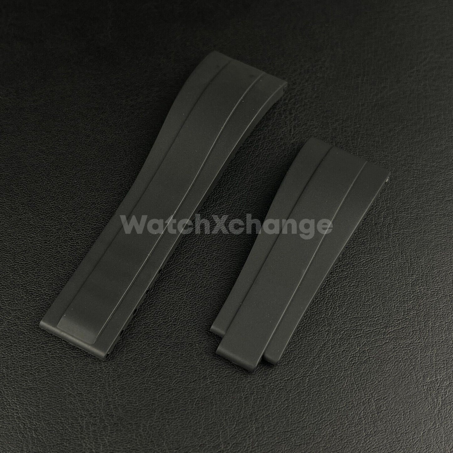 20mm 21mm Black Silicone Rubber Watch Strap Band For Rolex OYSTERFLEX GMT