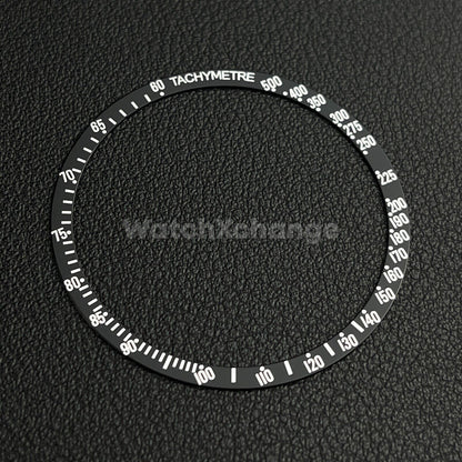 Black & Silver Flat Aluminium Watch Bezel Insert 38.5mm for VK63 Quartz Watches