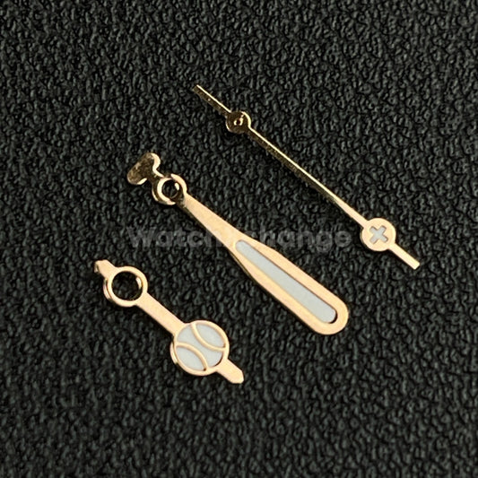 Rose Gold Baseball Bat and Ball Style Watch Hands For SEIKO NH35/36 Movements