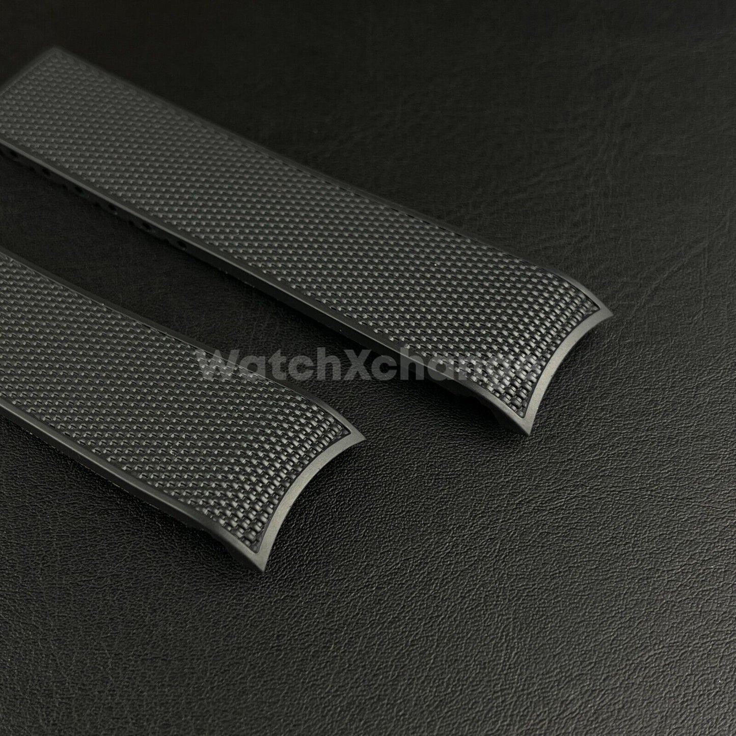 Black Rubber Watch Strap For Longines Hydroconquest Deployment Clasp 21mm