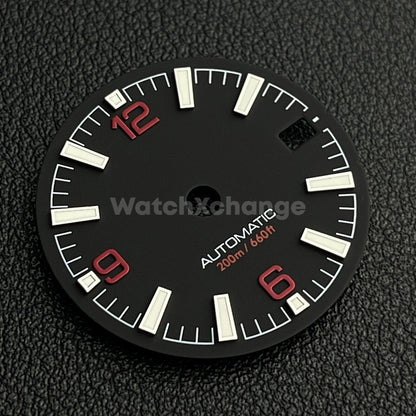 28.5mm Black & Red Watch Dial Face for NH34 NH35 Movements