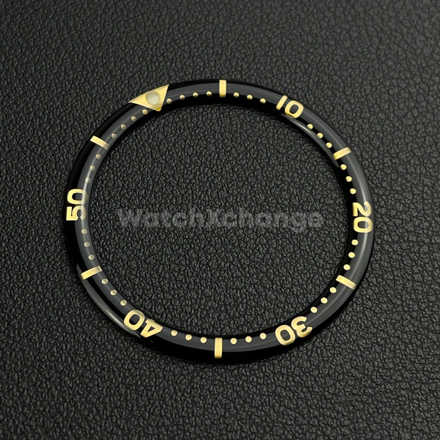 Black & Gold 38mm Flat Resin Bezel Insert For Divers Watch Seiko Mod SKX SRPD