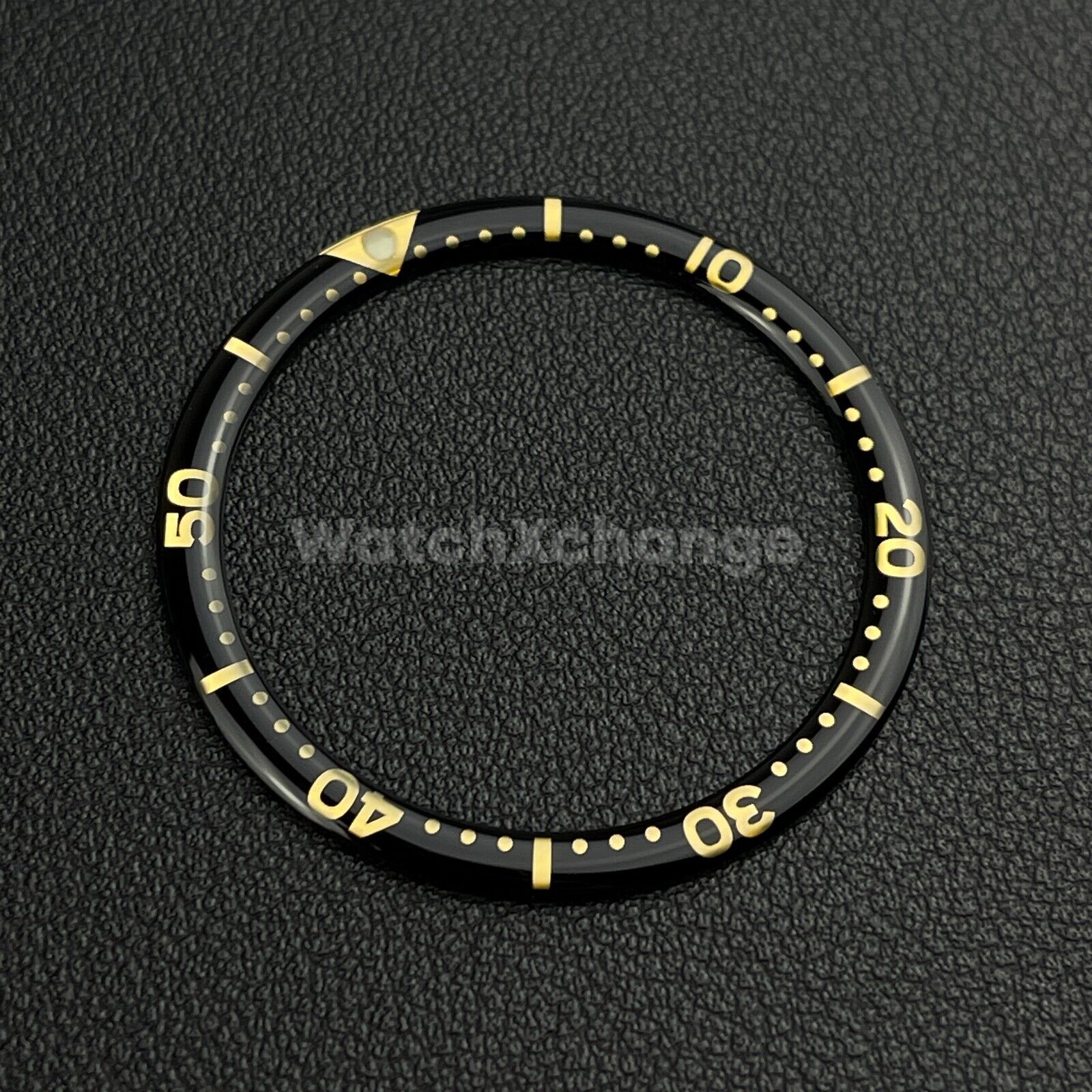 Black & Gold 38mm Flat Resin Bezel Insert For Divers Watch Seiko Mod SKX SRPD