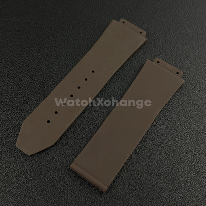 Brown Rubber Silicone Watch Strap Waterproof Band 26*19mm Fit HUBLOT BIG BANG