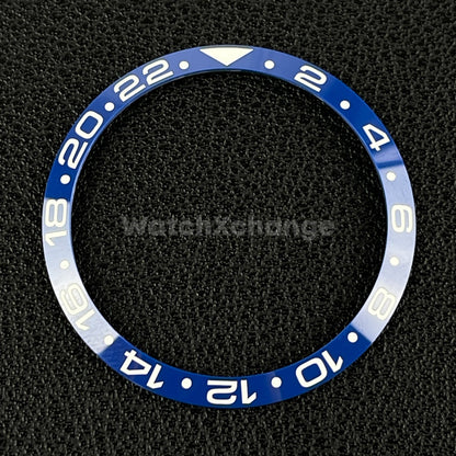 34mm Blue & White Ceramic GMT Bezel Insert For Seiko Rolex Tudor Divers Watch