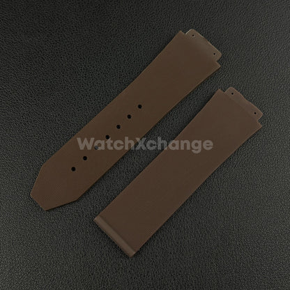 Brown Rubber Silicone Watch Strap Waterproof Band 26*19mm Fit HUBLOT BIG BANG