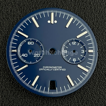 Blue 31.5mm Modified Watch Dial Accessory for VK64 Quartz Movement