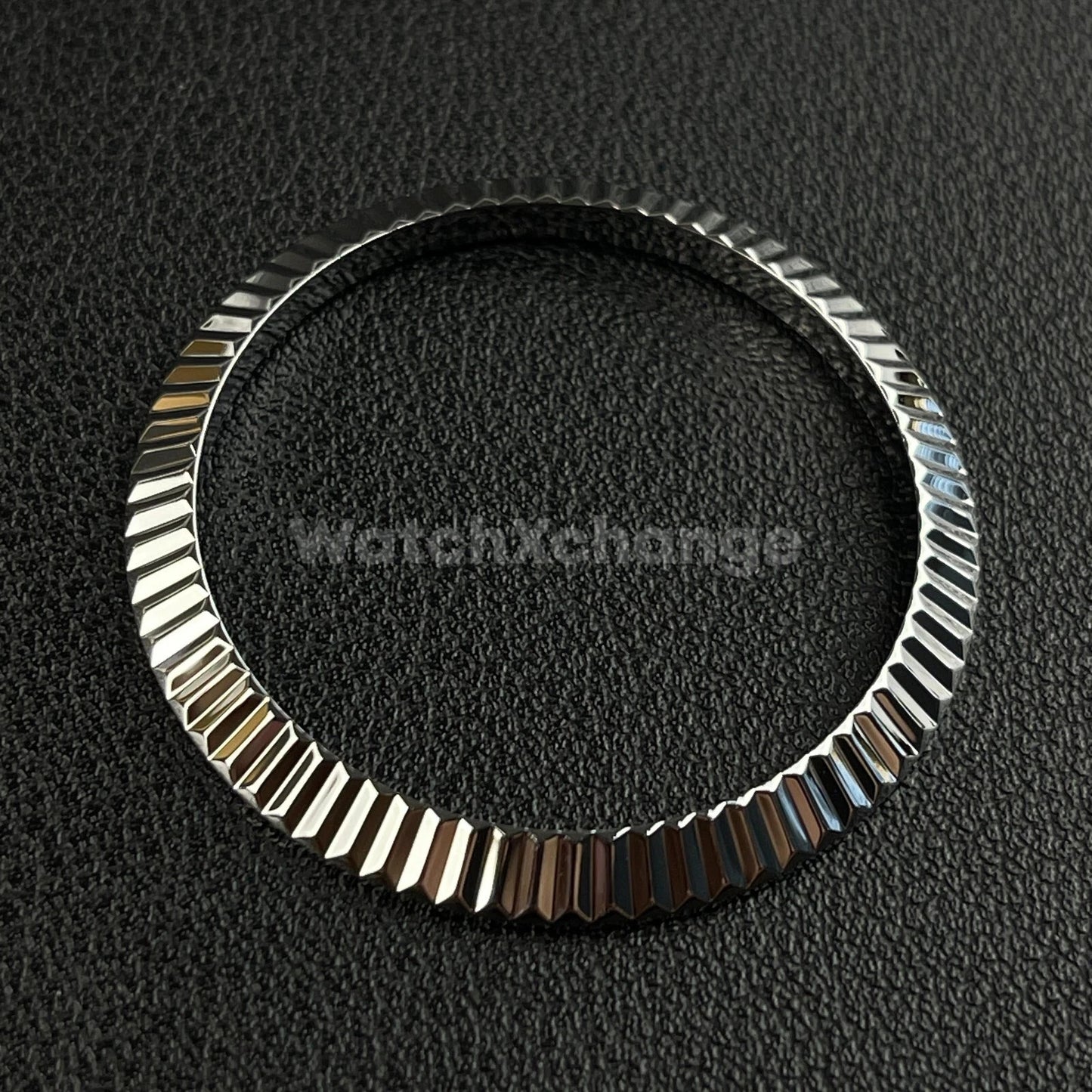 Silver Fluted Polished Stainless Steel Watch Bezel Insert Ring 36mm 39mm
