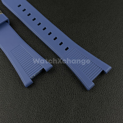 Blue 25*12mm Silicone Rubber Watch Strap For Patek Phillip Nautilus 5711 5712