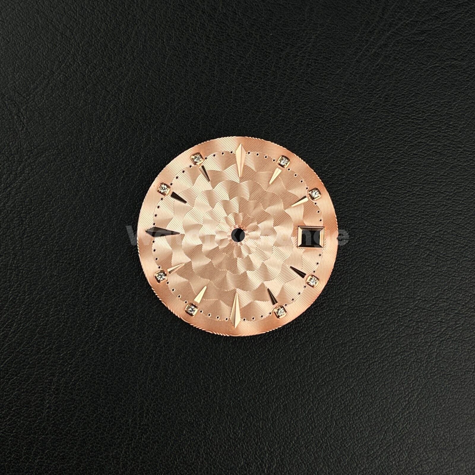29mm Rose Gold Watch Dial Face Radial Pattern Diamond Scale for NH35/36 Movement