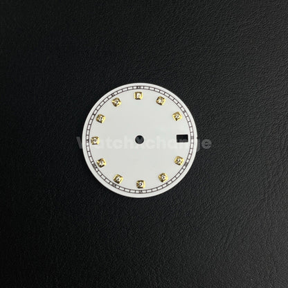 28.5mm White Enamel Diamond Watch Dial for SEIKO NH35 NH36 Movement