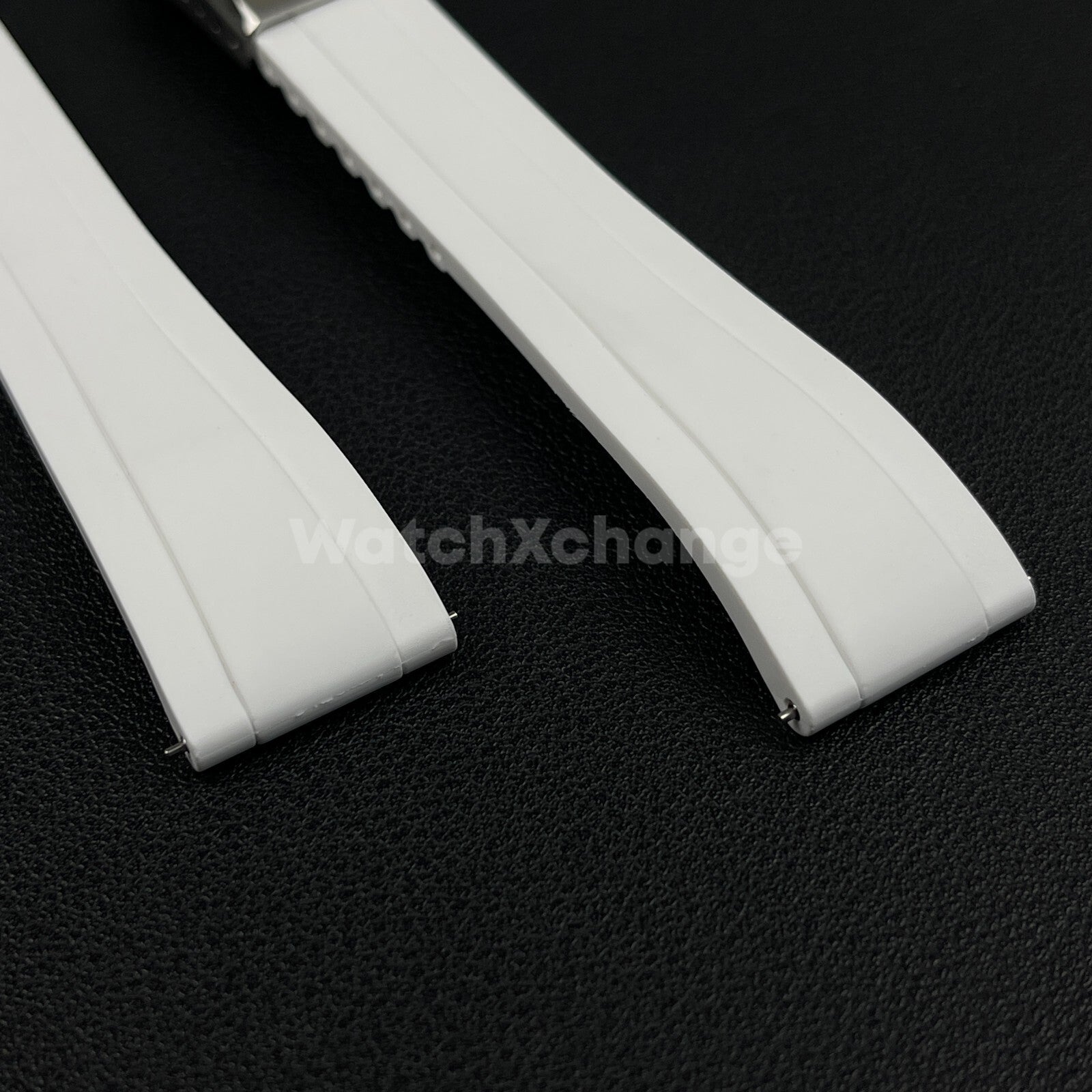 White Rubber Watch Strap Deployment Clasp Cut To Size Quick Release 20mm 22mm