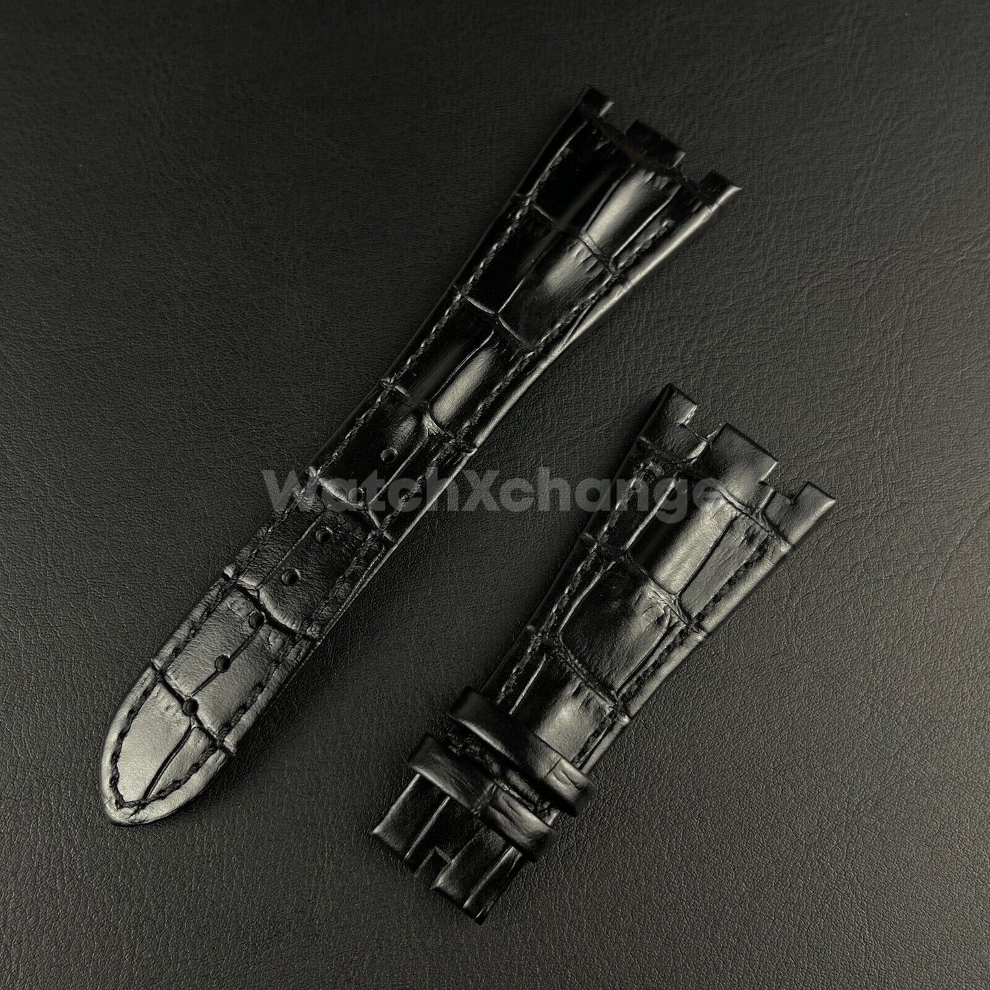 Black High Quality Genuine Leather Watch band Strap 28mm for AP ROYAL OAK