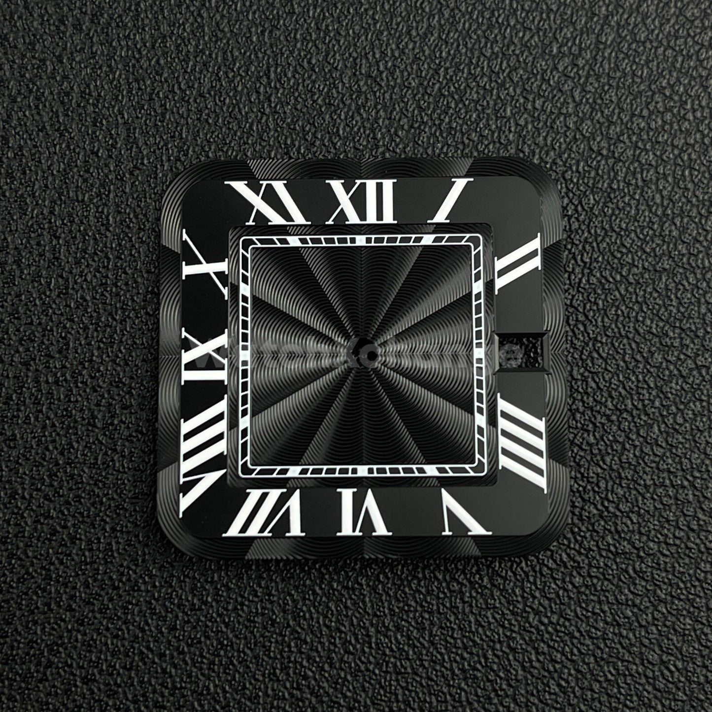 27mm Black Square Watch Dial for NH35A Automatic Movement