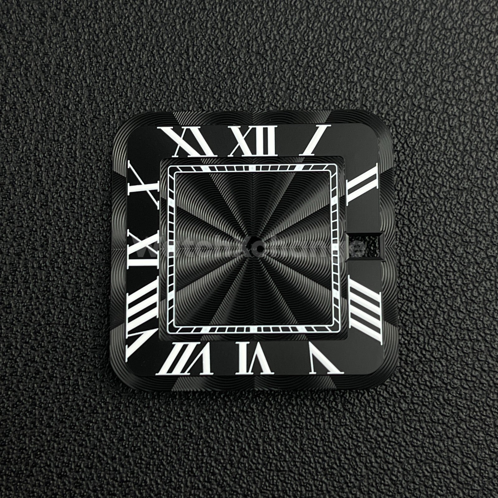 27mm Black Square Watch Dial for NH35A Automatic Movement