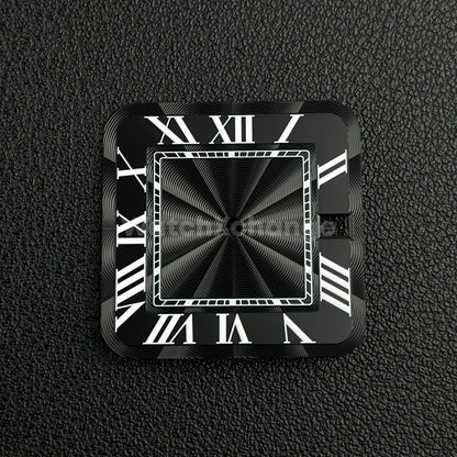 27mm Black Square Watch Dial for NH35A Automatic Movement