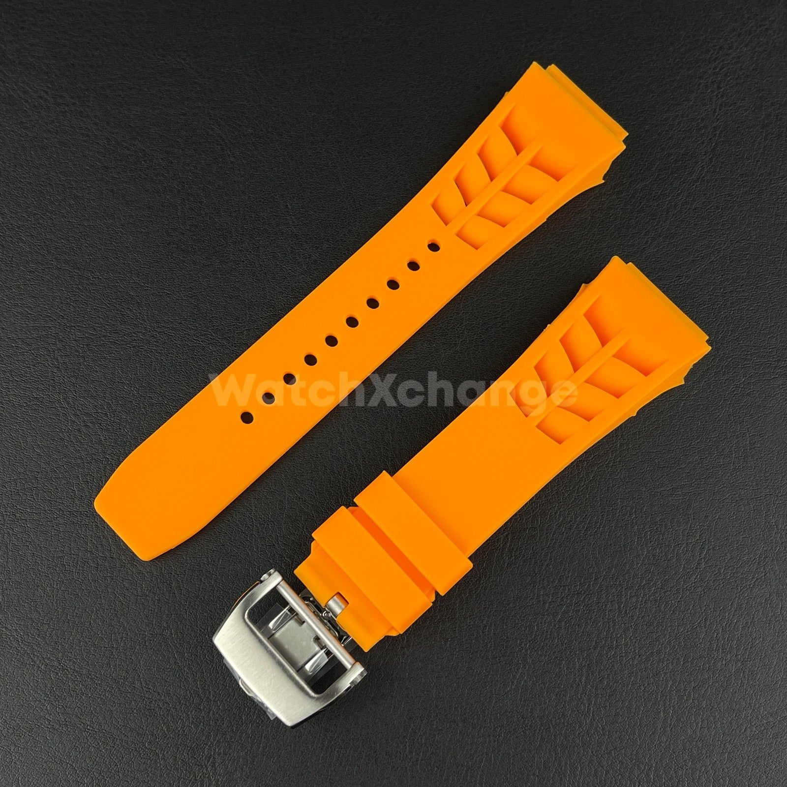 Orange 25mm-Spring Bar-Watch Rubber Band Strap For RICHARD MILLE RM011 RM-11