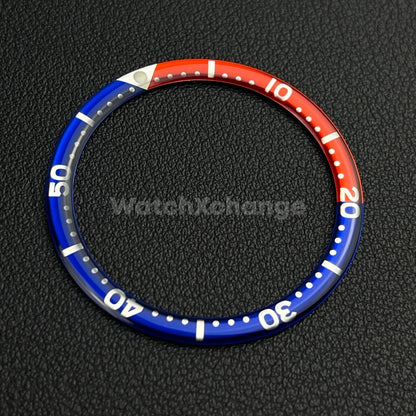 Blue & Red 38mm Flat Resin Bezel Insert For Divers Watch Seiko Mod SKX SRPD