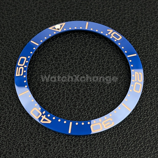 Blue and Rose Gold Ceramic Bezel Insert 38mm Rolex Seiko SKX SRPD Omega