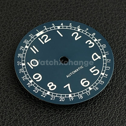 28.5mm Blue Pilot Field Watch Dial Replacement for NH35 Watch Movement Parts