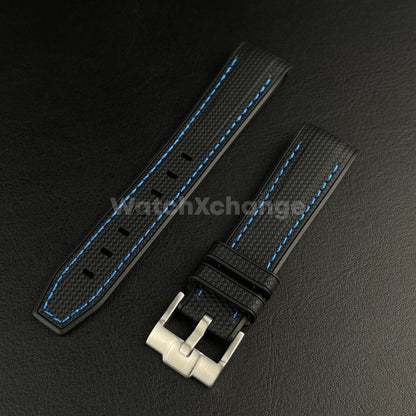 Black 20mm Silicone Rubber Curved End Watch Strap Band For Omega Rolex