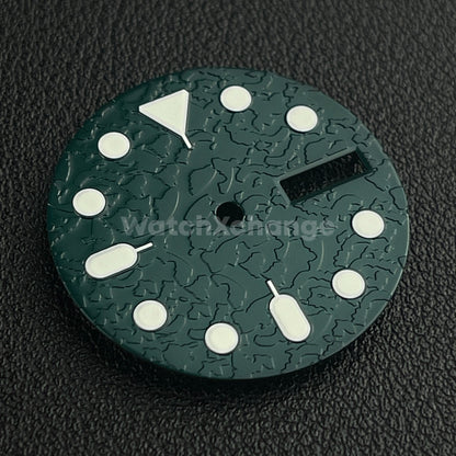 28.5mm Dark Green Stucco Texture Watch Dial Face for SEIKO NH36 Movement