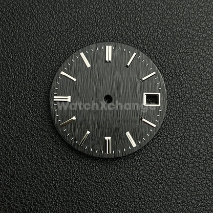28.5mm Black Vertical Line Texture Watch Dial for SEIKO NH35 NH36 Movement