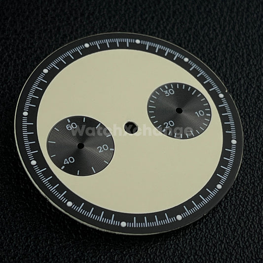 Vintage Cream & Black 32.5mm Modified Watch Dial Accessory for ST1901 Movement
