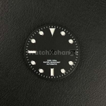 28.5mm Black Watch Dial Green Luminous for SEIKO NH35 Watch Movement Parts