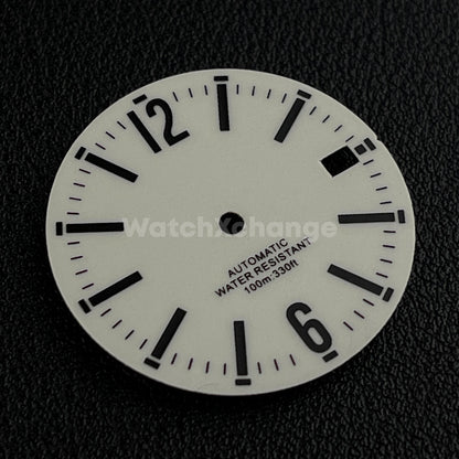 29mm White Green Full Luminous Watch Dial Face Fit for NH35 NH36 Movement Parts